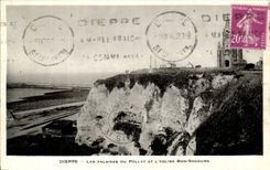 CPA Dieppe cliffs of Pollet and the church good Help