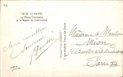 CPA Le Havre der Gambetta Platz und die Bassinwerbung