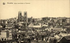 CPA Brussels Church Sainte Gudule and panorama