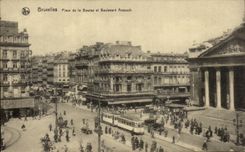 CPA Brussels Places Stock Exchange and Anspach boulevard