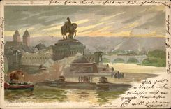 CPA Coblentz Kaiser Wilhem Denkmal im Coblenz