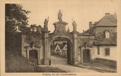 CPA Eingang EIB der Klosterschenke Milt Genesungheim xviii armeekorps Eberbach