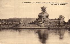 CPA Coblentz Deutsche Eck with the confluence of the Rhine and the Moselle