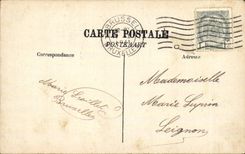 CPA Brussels Fair of 1910 the principal frontage and Qaudrige