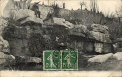 Fantasy - Man - Two men At home one craggy mountainscape CPA