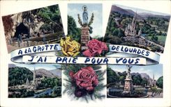 Lourdes - Souvenir - Al the Cave of ourdes I have request for you CPA