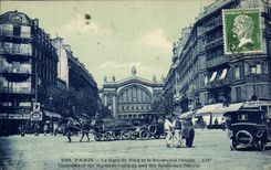Paris - 12 - Gzre du Nord et le boulevard Denain - CPA - 