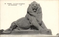 Paris - 14 - the Lion of Belfort - CPA
