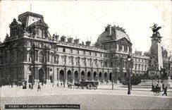 Paris - 1 - Le Louvre et le Monument de Gambetta - CPA 
