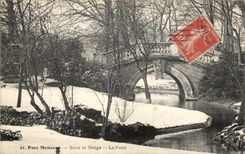 Paris - 8 - Park Heap - Under Snow - the Bridge - CPA