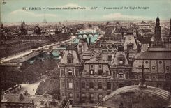 Paris - 1 - Panorama des Huits Ponts - CPA 