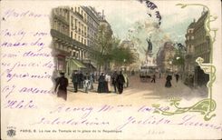 Paris - 10 - the Street of the Temple and the Place of the Republic - CPA