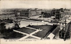 Paris - 1 - Vue Generale du Louvre CPA 