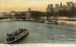 Paris - 1 - Vue sur la Seine - Ile Saint Louis - CPA 