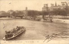 Paris - 1 - Vue sur la Seine - Ile Saint Louis - CPA 