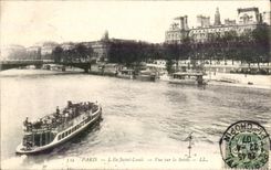 Paris - 1 - Vue sur la Seine - Ile Saint Louis - CPA 