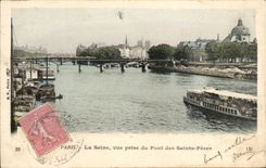 Paris - 1 - Vue sur la Seine - Vue prise du pont des Saints Peres - CPA 