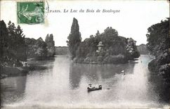 Paris - 16 - Bois de Boulogne - Le Lac - bateau - CPA 