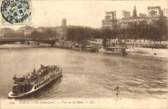 Paris - Ile St Louis - Vue sur la Seine - CPA 