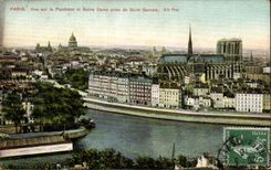 Paris - 5 - Sight on the Pantheon and Our Lady taken of Saint Gervais - CPA