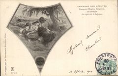 Paris - Chambre des Deputes - Fresques d'Eugene Delacroix - Bibliotheque - La Captivite a Babylone - CPA 