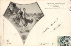 Paris - Chambre des Deputes - Fresques d'Eugene Delacroix - Bibliotheque - CPA 