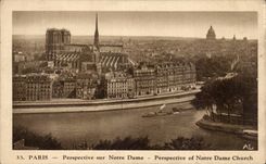 Paris - 4 - Perspective sur Notre Dame - CPA 