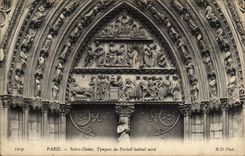 Paris - 4 - Notre Dame - Portail - CPA 