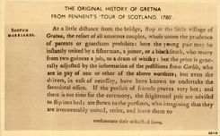 Scotland - Scotland - Scotch tape Marriages - Original The History off Gretna - Pennent' S Turn off Scotland 1780 - CPA