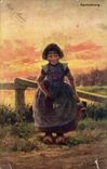 Fantasy - Child - Smiling little girl - arts - tables - CPA