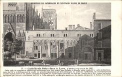 CPA Lyon Cathedral Saint Jean according to an engraving of 1836