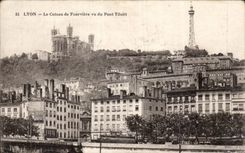 CPA Lyon Slope of Fourviere seen of the Tilsitt bridge