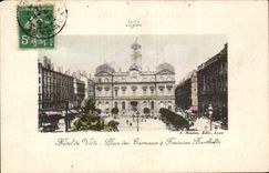 CPA Lyon Town hall Places Composts and Bartholdi fountain