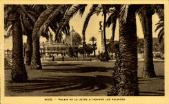 CPA Nice Palate of the pier through the palm trees