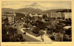CPA Nice the avenue of Verdun and gardens