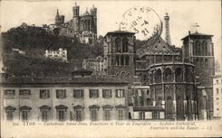 Lyon - Kathedrale Saint Jean - Fourviere und Ausflug von Fourviere - CPA