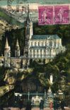 Lourdes - the Cave and the Basilica - CPA