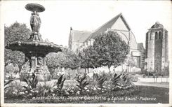 Orleans - Gambetta Public garden - Church Saint Benevolent - CPA (publicity Milk of Appenzell)