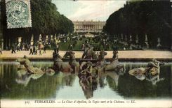 Versailles - the Tank of Apollo - the Green Carpet and the Castle - CPA