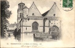 Pierrefonds - die Kirche und das Schloss - CPA