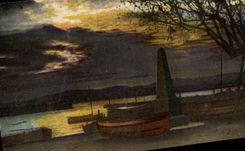 Boats - the Night - the moon - boats - moon - CPA