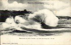 Biarittz - Rencontre des Deux Vagues - CPA 