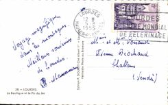 CPSM Lourdes the basilica and the peak of Jer