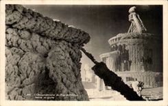 CPSM the observatory of Puy de Dome under the white frost