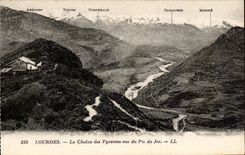 CPA Lourdes the chain of the Pyrenees seen of the peak of Jer