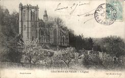 CPA Chaumont in Vexin the church