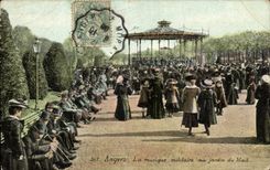 CPA Angers military music with the garden of the Email