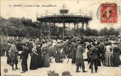 CPA Angers military music with the garden of the Email