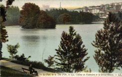 CPA Lyon the park of the gold Head the lake Hill of Fourviere and the Russet-red Cross