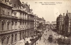 CPA Lyon Places Saint of Cordeliers the Stock Exchange Church Bonaventure